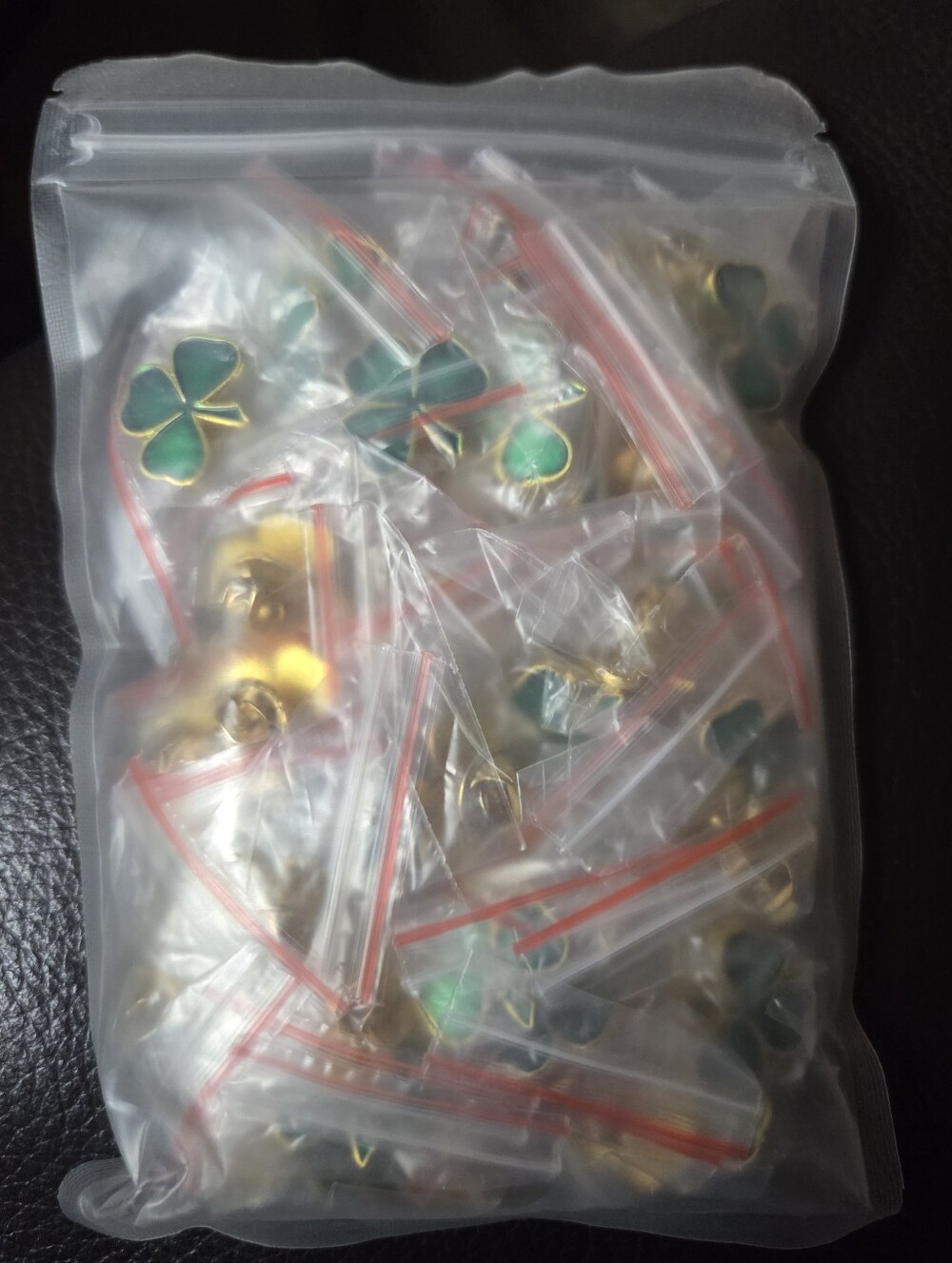 Enamal Shamrock Pins Pack Of 50
